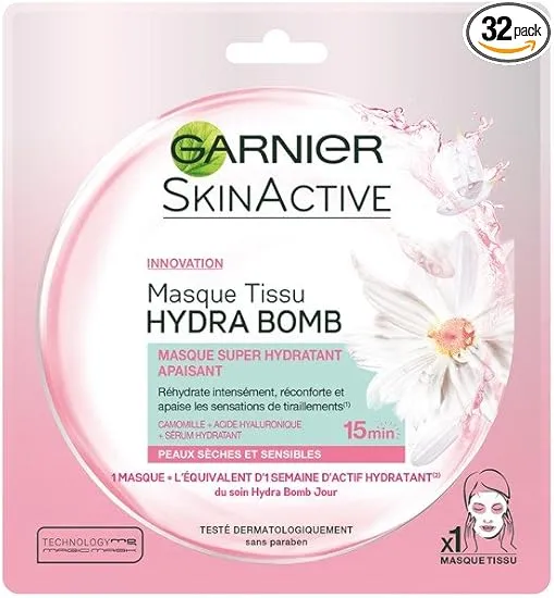 Garnier Masque en tissu hydratant peaux sèches
